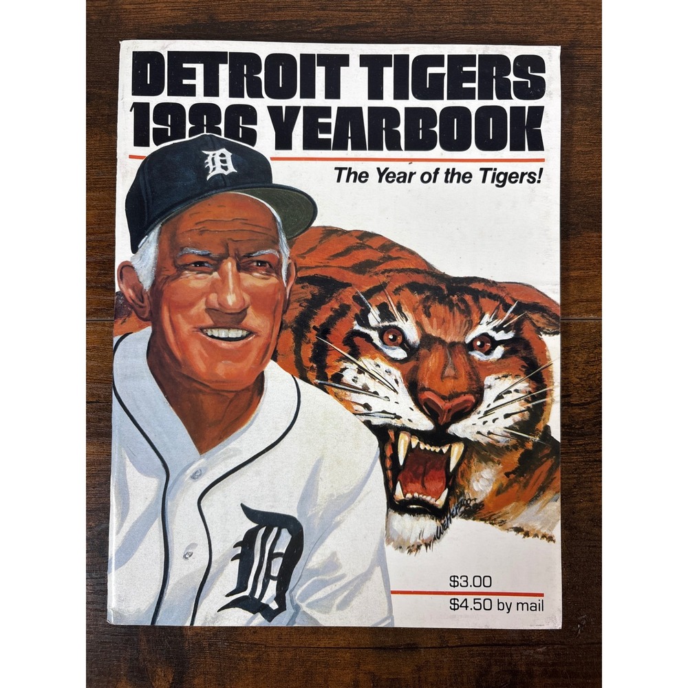 Vintage 1986 Detroit Tigers Yearbook Sparky Anderson MLB Baseball Memorabilia